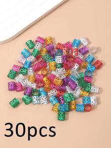 Conjunto de 30 presilhas de cabelo minimalistas e coloridas, em tecido trançado, ideais para uso diário (cores sortidas). - Multicolorido - Ver 8