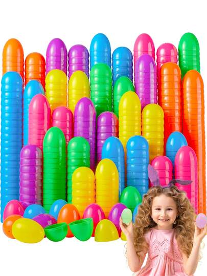 24Pcs Fillable Easter Eggs, Pastel Colorful Bright Plastic Easter Eggs, Perfect For Easter Egg Hunt, Surprise Egg, Easter Hunt, 2.36" Fillable Eggs