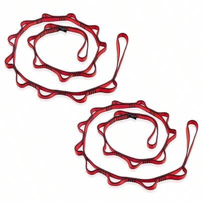 2pcs Adjustable Daisy Chains 23KN Strong Climbing Strap Nylon Strap Rope Multi Loop Yoga Straps