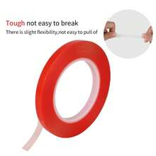 Double Sided Adhesive Tape, Nano Tape [Length 118 Inches, Width 0.19 Inches], Transparent Tape, Washable Adhesive Tape, Nano Seamless Adhesive Tape - Red - View 10