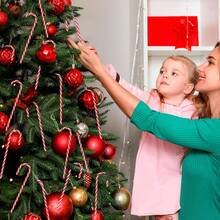 30 bastones de caramelo de Navidad colgantes de árboles de Navidad - Rojo y blanco - Ver 5