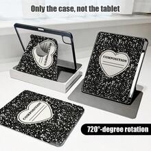 Heart 1pc PU Leather Case With Stand, Pen Slot, 720 Degree Rotating Holder, Auto Sleep/Wake Function, Compatible With Honor Pad 8/9/10, Honor GT 11.5inch/X7/X8A/X9/X8Pro/X9Pro/V9/V8 Pro, Matepad 11 Inch 2023/2022, Matepad 11.5 (2026), Redmi, OPPO, VIVO, Apple IPad 10th Generation/IPad 11 2025 (A16), And More - Multicolor - View 8
