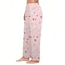 Couples Pajama Pants Matching Sets Holiday Pj Pants Cute Soft Pajama Pant Without Pockets Lounge Men/Women Romantic Valentine's Day Couple Style Loungewear  Trousers - 女性 - 查看 4