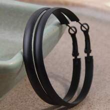 1 Pair Fashionable Glossy Neon Color Hoop Earrings, Suitable For Women's Daily Wear - One Size - View 2