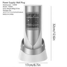 1200W PTC便携式电暖器，快速加热，静音设计，适用于办公室、房间、桌面等室内环境。 - 彩色 - 查看 2