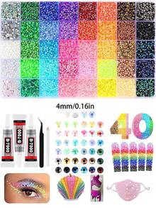 Jelly Resin Rhinestones With Tweezers For Crafting,Bedazzling Kit,For Bedazzling, Mixed-Color 3mm 4mm 5mm Bedazzling Crystal With B7000 Jewelry Glue For DIY Crafts Clothing Tumblers Shoes Fabric Nail Art,Nail Rinestones - Multicolor - View 15