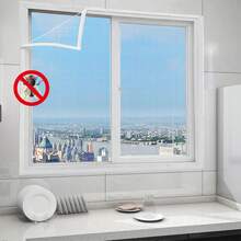 Self-Adhesive White Mosquito Net Curtain, No Drill Window Mesh Screen, Magic Tape Window Curtain, Insect Proof Home Use - White - View 3