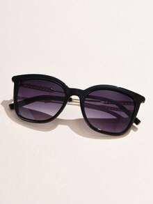 1pc Women's Semi-Metal Cat Eye Small Frame Hollow Leg Retro Elegant Minimalist Casual Daily Versatile Hip-Hop European And American Influencer INS Fashion Glasses, Suitable For Street Photography - Multicolor - View 4