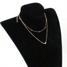 2pcs/Set Minimalist Heart Layered Necklace, Personalized Creative Pendant Choker Necklace - Silver - View 6