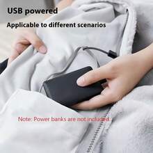 USB供电便携式电热毯 - 3档温度可调，节能ABS材质，可机洗可折叠，适用于家庭、办公室、宿舍 - 小巧轻便设计，过热保护，圣诞礼物，暖手宝，男士礼物，圣诞袜填充物，可充电暖手宝