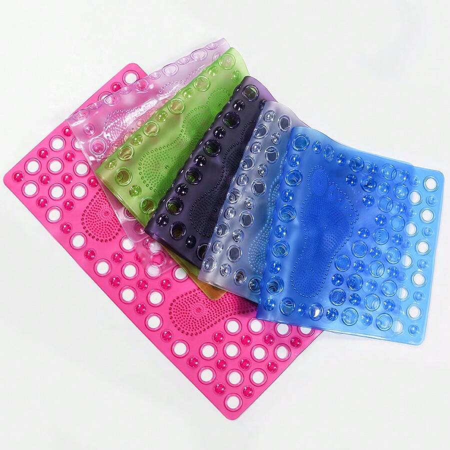 Tapete De Baño Antiderrapante Para Regadera Con Ventosas En Forma De Pies - Multicolor - Ver 1