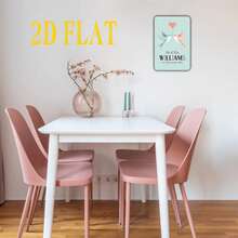 2D平面装饰牌匾，个性化婚礼铭牌，爱情鸟主题 - 复古设计 - 完美周年纪念礼物 - 新郎新娘金属牌，8x12英寸 - 彩色 - 查看 3