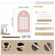 1pc Canvas Wall Art - Floral Eid Countdown Printable Calendar, Ramadan Decor Planner, Pink Islamic Kids Gift Wall Hanging Home Decor Baby Goods – Framed Nursery Wall Art Perfect For Playroom Decor Nursery Decor, Daycare Decor, Preschool Decor Boy's Room Decor Girl's Bedroom Decor Kids' Room Decor - Multicolor - View 21