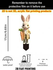 2pcs Easter Yard Decoration Set, Easter Party Scene Rabbit Theme Decor Props, Outdoor Easter Happy Yard Decoration, Easter Lawn Sign, Holiday Yard Decor, Easter Lawn Decoration, Easter Yard Sign, Home Easter Decoration, Easter Sign, Holiday Lawn Decor, Holiday Display Props, Cute Holiday Decoration - Colorful - View 3