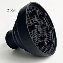 Retractable Silicone Diffuser For Curls - Flexible Nozzle For Professional Activation - Black - View 7