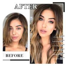 Highlight #4/27 Clip In Hair Extensions Human Hair Double Weft Clip In Brazilian Remy Human Hair Extensions 8pcs Per Set With 18 Clips 14-28 Inch - S4/27 - View 3