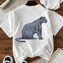 Camisa Feminina Estampada Pantera 100% Algodão Casual, Bloguerinha, Gola Redonda - Branco - Visão 1