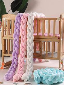 1件手工编织钢丝婴儿床护栏垫，柔软加厚，适用于婴儿摇篮、换尿布台、婴儿车、婴儿床 - 白駝駝 - 查看 2