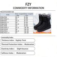 FZY Women'sEdgyElongates Boots, Ankle Boots, Short Boots, Non-Slip, Waterproof, Wear-Resistant, Warm AndComfortable, Multi-Functional Warm Lined Thick-Soled Boots, Extra Thick, Easy To Put On And Take Off, Not Only Does The Upper Beaded With Stylish Decorations, But It Is Also Suitable For Any Outdoor Outing, Hiking, Holiday Travel, Street StyleStylish Matching Boots For Couples, Perfect For A Sweet And Gentle Valentine's Day Date. Versatile And Flattering For Everyone.Botas De Invierno Mujerwinter Clothes For Women - 黑色 - 查看 3