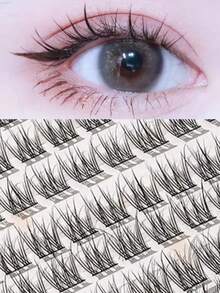 LIMEIKAI 120 Stück natürlich aussehende einzelne Büschel Wimpern, wischige gekreuzte Wimpern mit Fischschwanz-Design, weich und leicht, perfekt für tägliches oder Pendler-Make-up, mehrmals wiederverwendbar - C - Übersicht 8