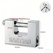 1pc Multi-Function Key Hanging Lock, Waterproof Rust-Proof Anti-Theft Lock With 3 Keys, Heavy Duty - Multicolor - View 11