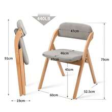 Homefun Folding Chair With Padded Seat, Stackable Wooden Dining Chair With Removable Cover, Two Removable Covers, Folding Chair For Guests, Kitchen, Office, Wedding Party, Picnic.