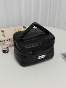 Large Capacity Minimalist Design Makeup Bag, Multi-Compartment Travel Toiletry Pouch, Suitable As Holiday Gift - Multicolor - View 15