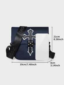 Men's Messenger Bag, Large Capacity Lightweight Casual Crossbody Bag With Reflective Stripe, Unisex Shoulder Sling Bag, Flap Small Square Bag, Suitable For Daily Commute And School - Multicolor - View 6