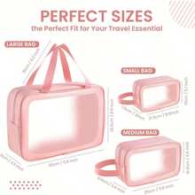 Customized Women's Makeup Bag, Personalized Semi-Transparent Matte PVC Cosmetic Bag, Can Customize Personal Name, Large Capacity Handbag, PU Flip Cover Portable Makeup Bag, Travel Bag, Exclusive Gift, Valentine's Day Gift, Wedding Gift, Best Friend Gift, Mother's Gift, Wife's Gift, Best Travel Choice - Multicolor - View 8