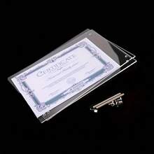 1pc Vertical Acrylic Photo Frame - Casual Style Transparent Crystal Desktop Certificate Display Case, Rectangular, No Power Required - Multicolor - View 4