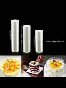 1pc Transparent Acetate Fiber Cake Edging, Transparent Cake Roll, Elegant Cake Packaging, Edge Decor, Cake Wrap Film, Cake Surrounding Film, Mousse Cake Slice, DIY Cake Edging, For Baking Decoration, Shake Card Making, Suitable For New Year, Valentine's Day, Mother's Day, Wedding And Other Gatherings - Clear - View 4