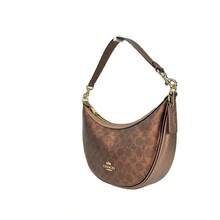 Coach Aria Signature Canvas Shoulder Bag Purse - 棕色 - 查看 4