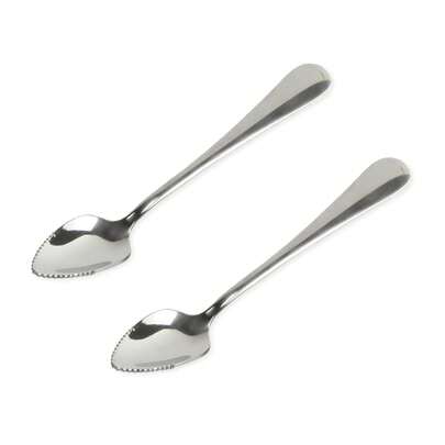Select Serrated Grapefruit Spoon, 6.5 Inches 2 Piece Set Of Grapefruit Spoons With Serrated Edge, Stainless Steel, Dishwasher-
