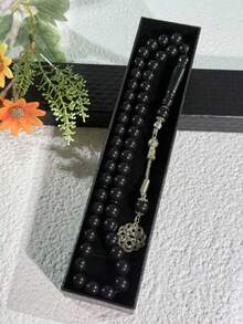 1 件 45 珠 10 毫米透明亚克力 Tasbih/Misbaha 祈祷珠手链，简约设计，适合穆斯林日常祈祷，情侣礼物，适合礼拜、节日 - 彩色 - 查看 28