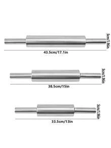 1pc Stainless Steel Rolling Pin, Dough Roller, Baking Tool For Home Kitchen - Multicolor - View 7