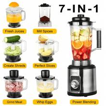 LIPETY Multi-Functional Food Processor/Blender/Juicer - Large Capacity Blender With One-Button Automatic Cleaning, Suitable For Grinding Grains, Making Smoothies, Fruit And Vegetable Juices, Etc. - Ver 2
