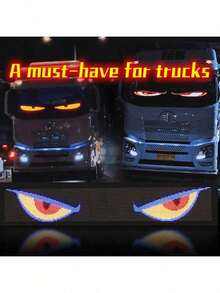 1 Tela de Exibição LED Flexível Luz de Olho do Diabo, Tela de Exibição LED Flexível Automotiva, Adequada para Carros, Caminhões, Festivais, Decoração Doméstica. Ótimo Item de Presente - Multicolorido - Visão 6