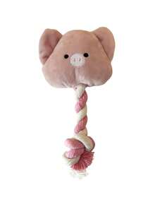 1个狗狗磨牙绳打结玩具，带吱吱声的狗狗玩具球，狗狗磨牙绳，宠物磨牙玩具，牙齿清洁互动游戏，狗狗和猫咪减压礼物，宠物用品 - 彩色 - 查看 10