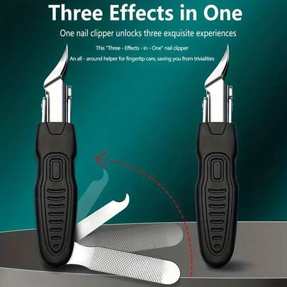 3pcs/1pc Multi-Function Stainless Steel Nail Clipper Set With Nail File And Nail Tools, Extra Sharp Pointed Blades, Suitable For Adults And Elderly With Thick, Hard Nails - Halloween Gift