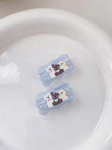 可爱卡通三只小狗蓝色充电器保护套 - 兼容 15/16/17 20W 充电器，防止数据线断裂，情人节礼物 - 淺藍色 - 查看 4