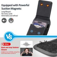 手机壳：带卡槽和腰带夹的手机套，男士款，适用于 17 Pro Max、Galaxy S25、S24、S23、S22、S21、S20 Ultra、A16、A15、A14、A13、A55，XXL 码 - 黑色 - 黑色 - 查看 4