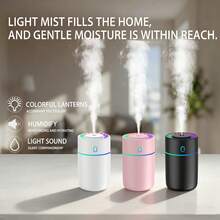 一款色彩缤纷的迷你加湿器，容量180毫升，智能车载加湿器，桌面加湿器，USB供电，带有7色氛围灯，便携式精油扩散器，适用于客厅、卧室和汽车使用，也是一份绝佳的情人节礼物。 - 多色A - 查看 12