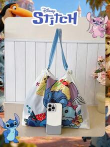 Disney 1个官方授权的缝纫图案大容量收纳袋，可折叠手提袋，抽绳单肩包，轻便大容量包，官方授权，可验证，适合女士/女孩/青少年/学生日常/外出/购物/旅行 - 彩色 - 查看 5