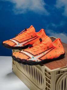 L.S.W.P Męskie buty do wody typu amfibia, szybkoschnące buty outdoorowe z grubą podeszwą odporną na przecięcia, odpowiednie do surfowania, nurkowania, na plażę, wędrówek po strumieniach, wspinaczki górskiej i ćwiczeń fitness w pomieszczeniach, takich jak joga, bieżnia, aerobik, skakanka - Pomarańczowy - Zobacz 8