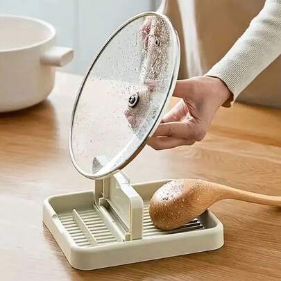 Suporte Organizador de Cozinha – Descanso de Panela, Tampas e Talheres