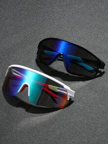 2pcs Y2K Style Plastic Sports Cycling Wrap-Around Eyeglasses For Men, Suitable For Daily Wear, Photography, Shopping, Cycling, Skiing, Etc. - Multicolor - View 1