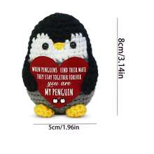1件爱心企鹅送给他/她 - 活泼的企鹅钩针编织 - 周年纪念日生日礼物，适合男女、男朋友、女朋友、丈夫和妻子、爱人、情人节礼物，我爱你送给他的礼物。 - 彩色 - 查看 2