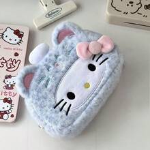 SANRIO 1 hộp đựng bút hình mèo con hoạt hình dễ thương bằng vải nhung, túi đựng văn phòng phẩm đa năng chất lượng cao, hộp đựng mỹ phẩm di động. - Nhiều màu - Xem 5