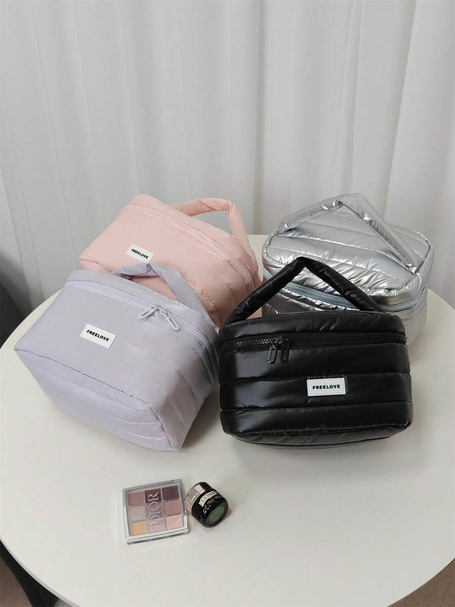 Large Capacity Minimalist Design Makeup Bag, Multi-Compartment Travel Toiletry Pouch, Suitable As Holiday Gift - Multicolor - View 1