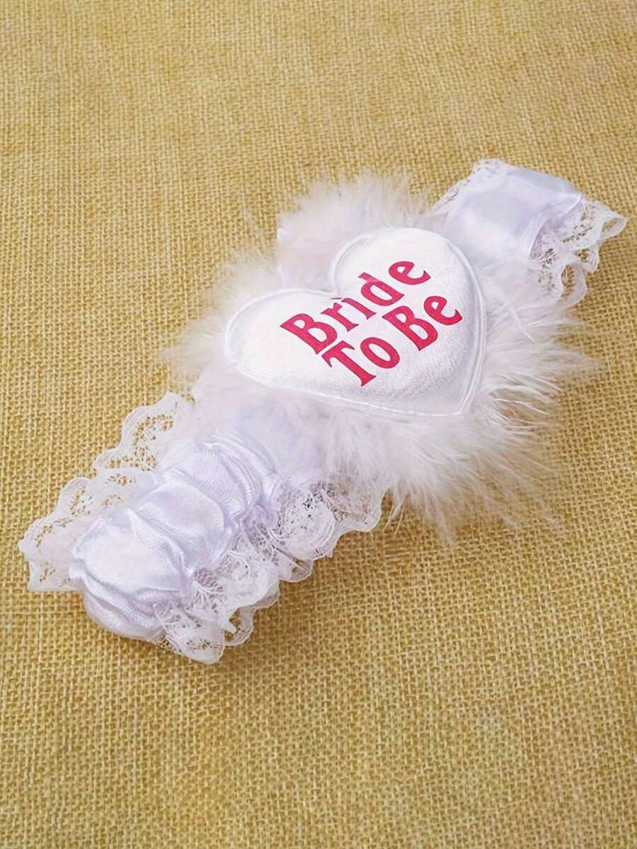 1件装新娘吊袜带，婚礼装饰套装 - 新娘婚礼当天佩戴的大腿袜配饰 - 伴娘团 - 单身派对 - 伴娘礼物